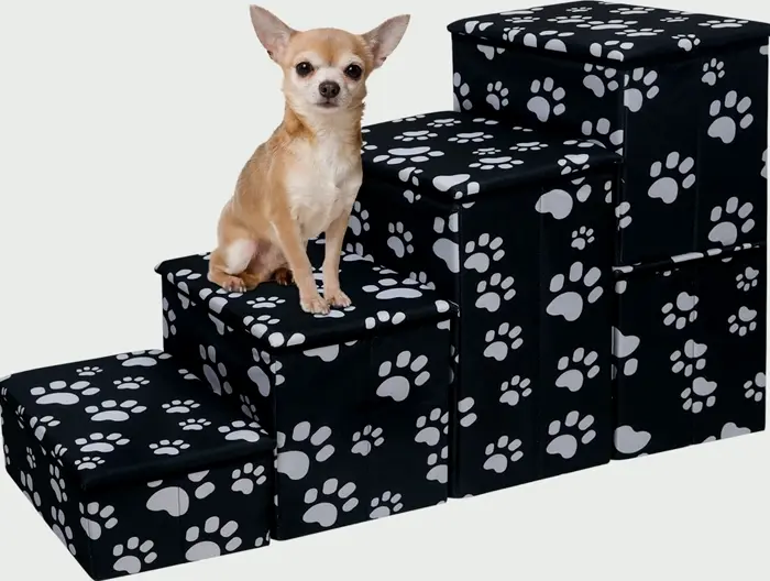 Pet Steps with Storage for Small and Large Dogs - Foldable, 21 Inch High