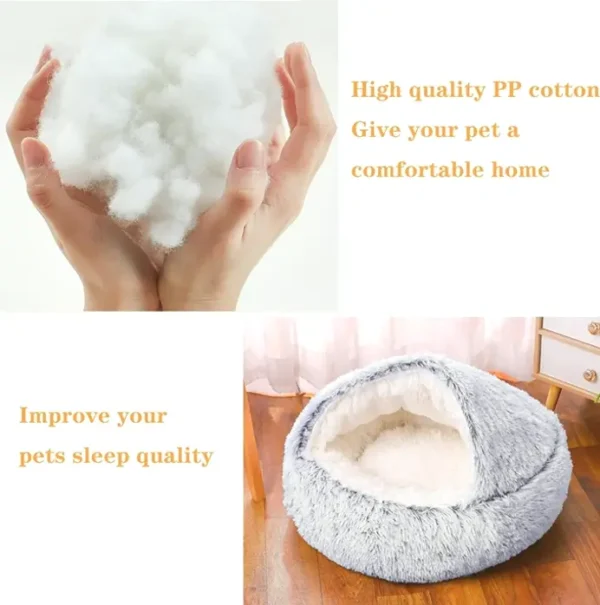 Small Canine Bed, Bagel Cuddler Nest Cozy Soft Imitation Fur Cleanable Mattress with Anti-Skid Base for Medium Small Puppies