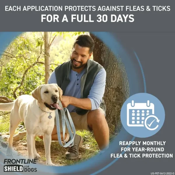 FRONTLINE Shield Tick & Flea Remedy for Big Canines 41-80 lbs, Count of 3