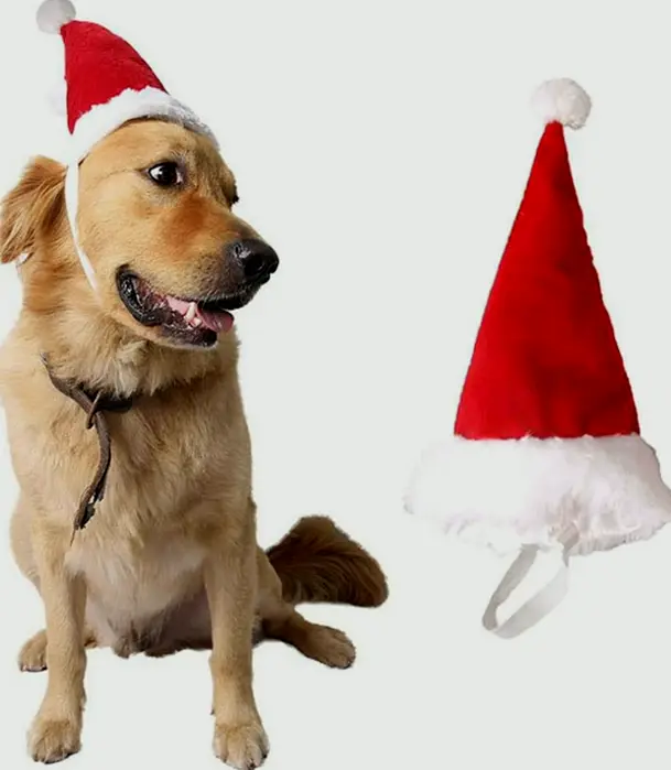 Flexible 3D Santa Cap for Dogs and Felines (Large)