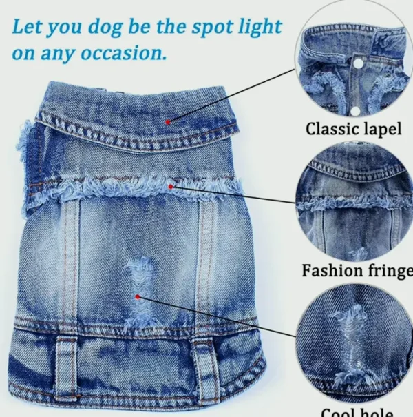 Pet Jean Vest for Small Dogs or Cats