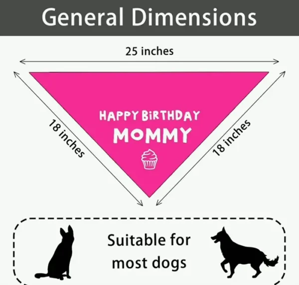 Joyful Bday Mommy Red Pet Scarf Accessories