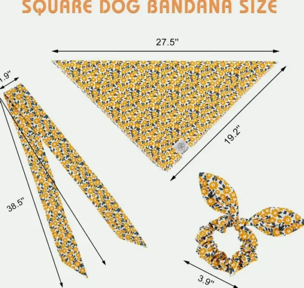 E-Clover Dog Bandanas & Scrunchie Set for Big Dogs