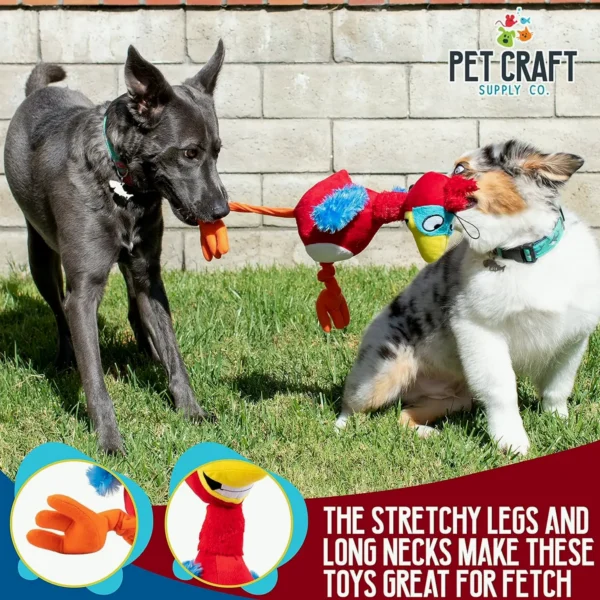 Animal Craft Laughing Puffin & Macaw Interactive Dog Playthings