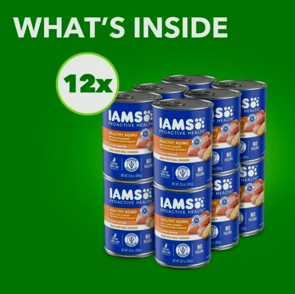 IAMS ProActive HEALTH Moist Dog Food with Poultry and Grain, 12 Cans