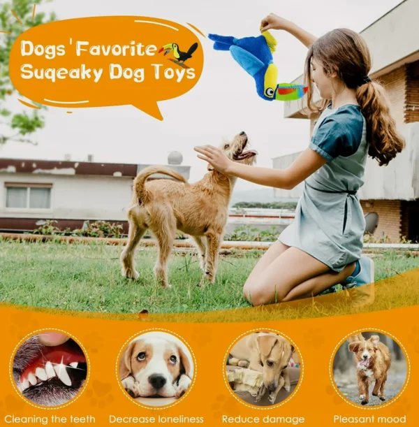 Large Squeaky Dog Toys - Soft Chew Toys for Small, Medium, Large Pets