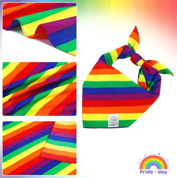 EClover Rainbow Dog Bandanas & Matching Scrunchie Set