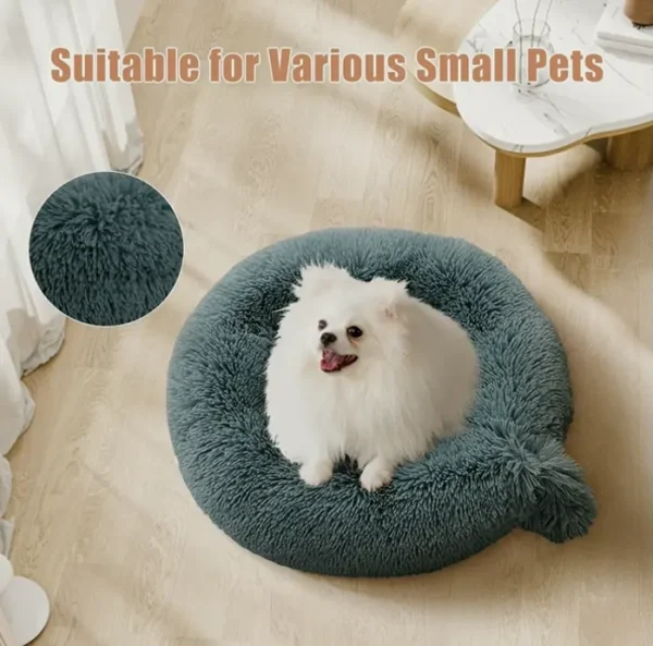 Comforting Dog Bed for Small Dogs and Cats, Removable Round Cat Cushion