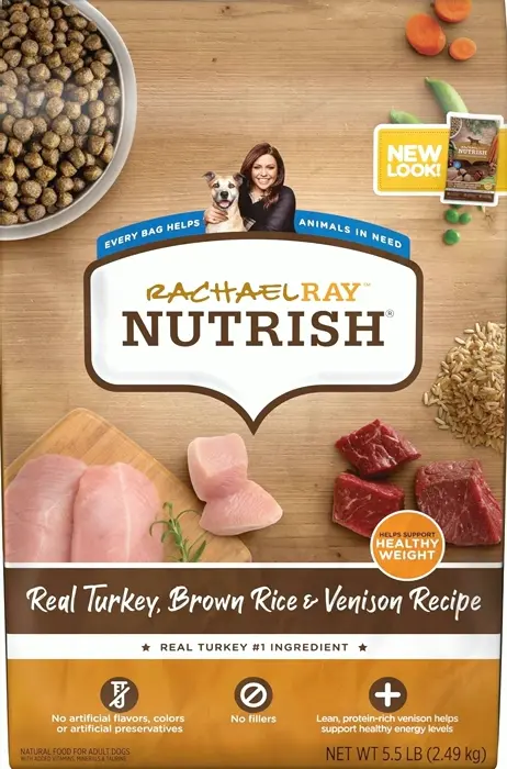 Rachael Ray Pet Food, Turkey, Brown Grain & Venison Diet Plan, 5.5 lb Bag