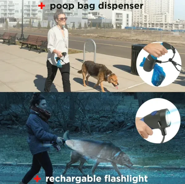 Expandable Pet Leash System with Bag Dispenser