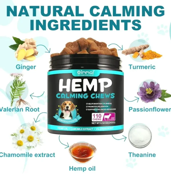 Cannabis Calming Chews for Pets, 110 Pcs, Meat Tasty"