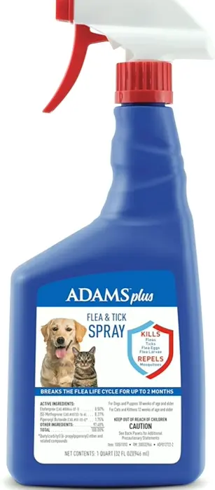 Adams Plus Flea And Tick Solution Repels Mosquitoes Up To 2 Weeks Prevention 2 Months 32 Ounces