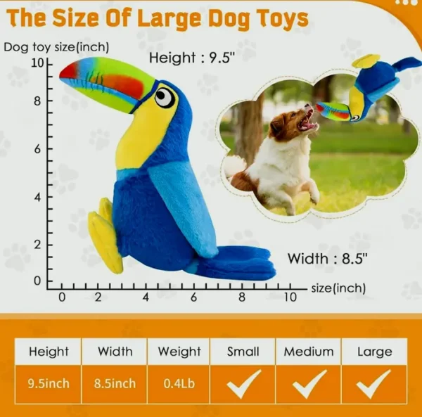 Large Squeaky Dog Toys - Soft Chew Toys for Small, Medium, Large Pets