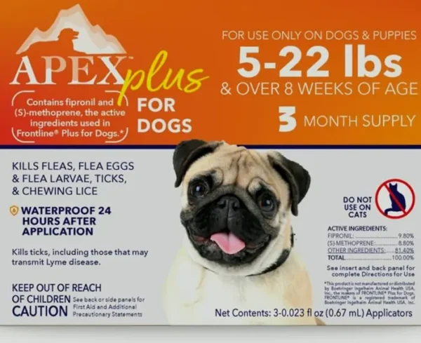 Apex Pro Flea & Tick Control for Small Dogs (5-22 lbs) – 3 Months