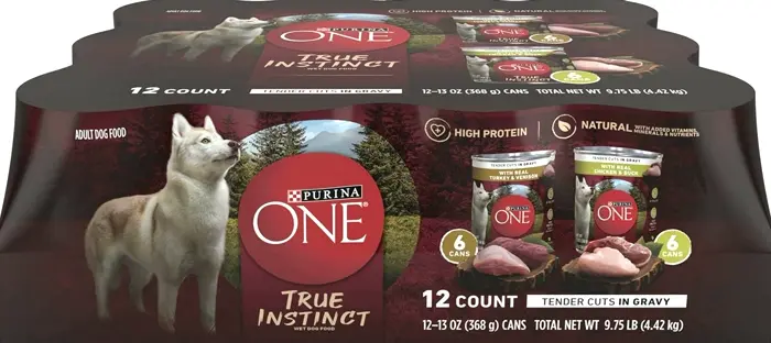 Purina ONE True Instinct Tender Cuts in Gravy, Variety Pack, 12 Cans