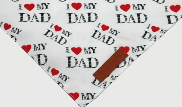 Father's Day Dog Scarves Two-Pack, Reversible 'I Love My Papa'