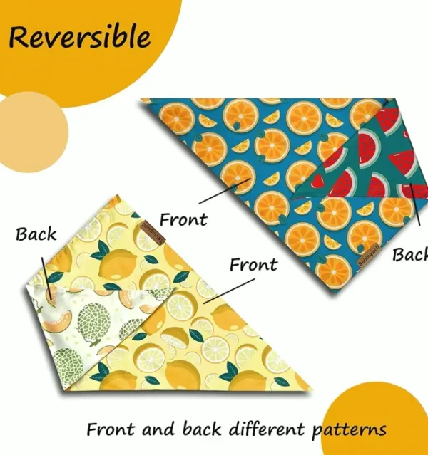 Adorable Fruit Dog Bibs, Two Bundle, Summer Design