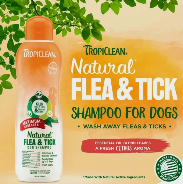 Tropi Clean Maximum Strength Organic Tick Pet Shampoo | 20 oz