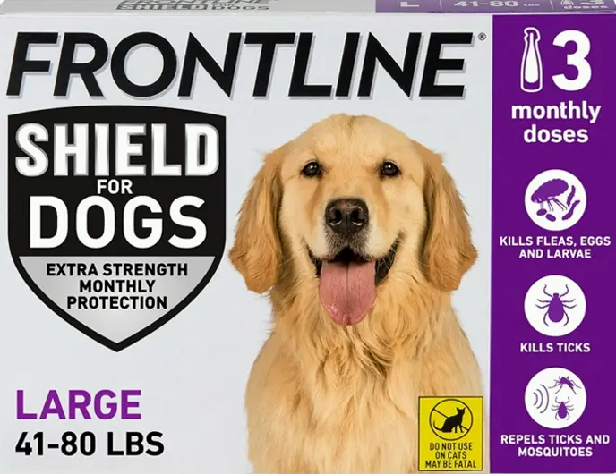 FRONTLINE Shield Tick & Flea Remedy for Big Canines 41-80 lbs, Count of 3