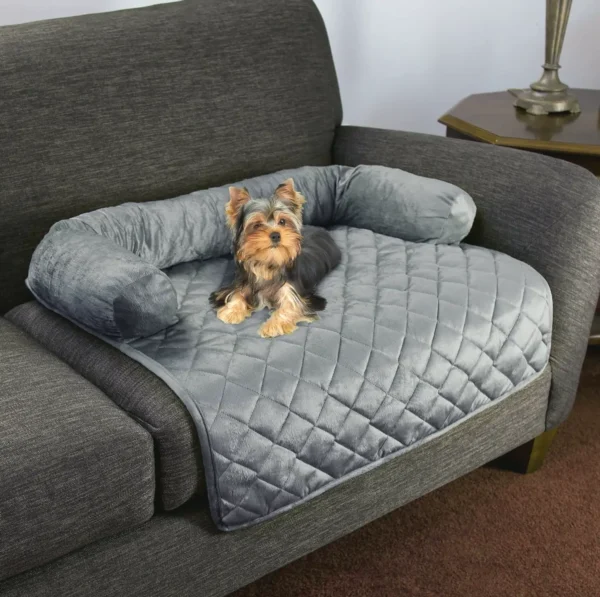 Dog Couch Protector with Water-Resistant Edge - Gray