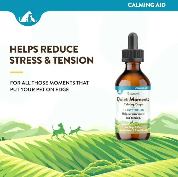 Calming Drops for Felines & Dogs - Lessen Animal Stress 2 fl oz.