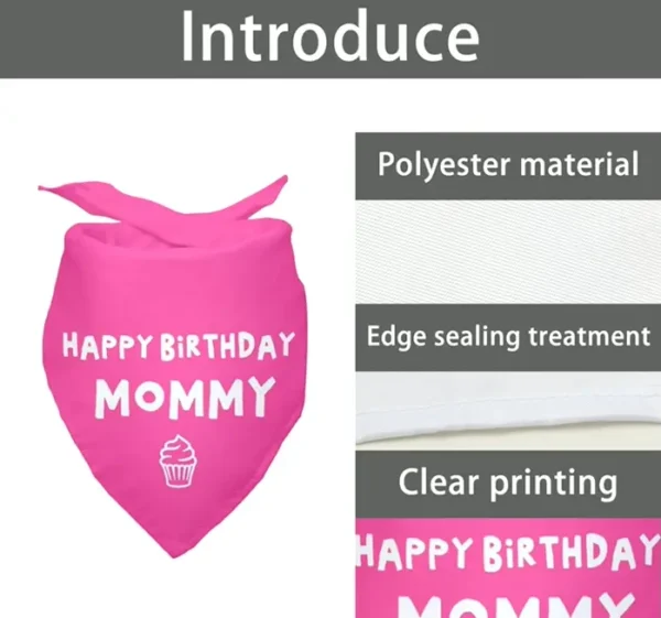 Joyful Bday Mommy Red Pet Scarf Accessories