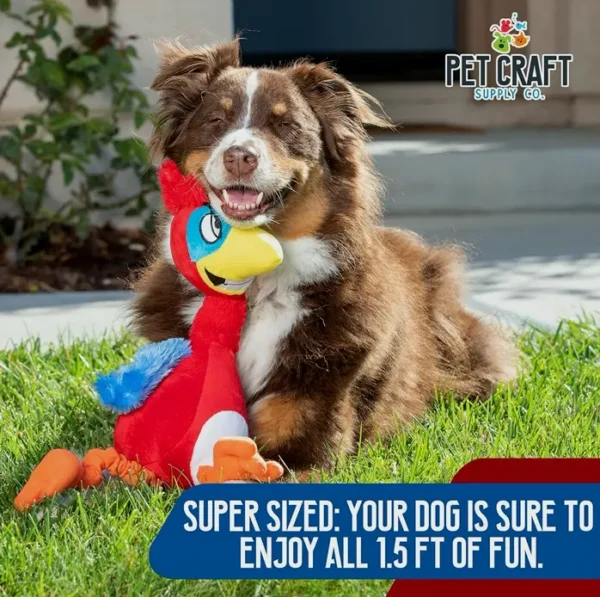 Animal Craft Laughing Puffin & Macaw Interactive Dog Playthings