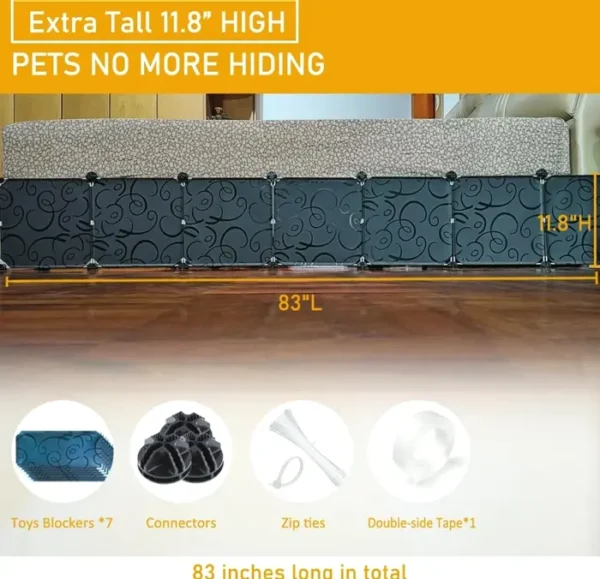 Extra Tall Toy Blocker for Under Bed, 11.8" Height