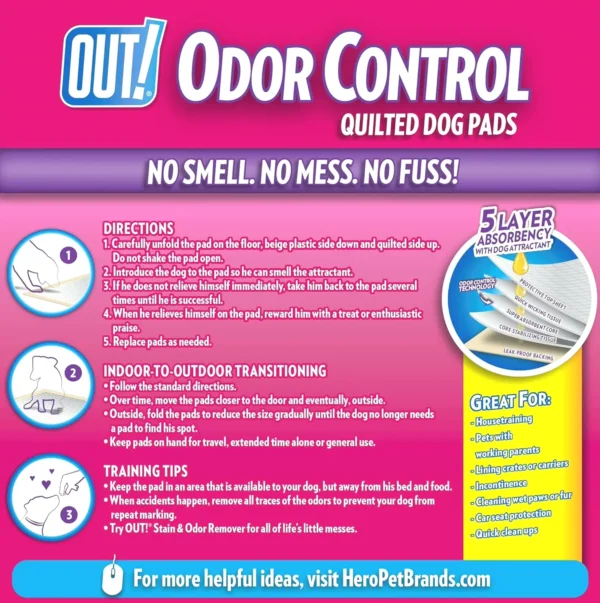 Odor Control XL Pet Training Pads - Absorbent - 26 x 24