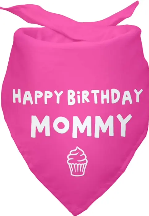 Joyful Bday Mommy Red Pet Scarf Accessories