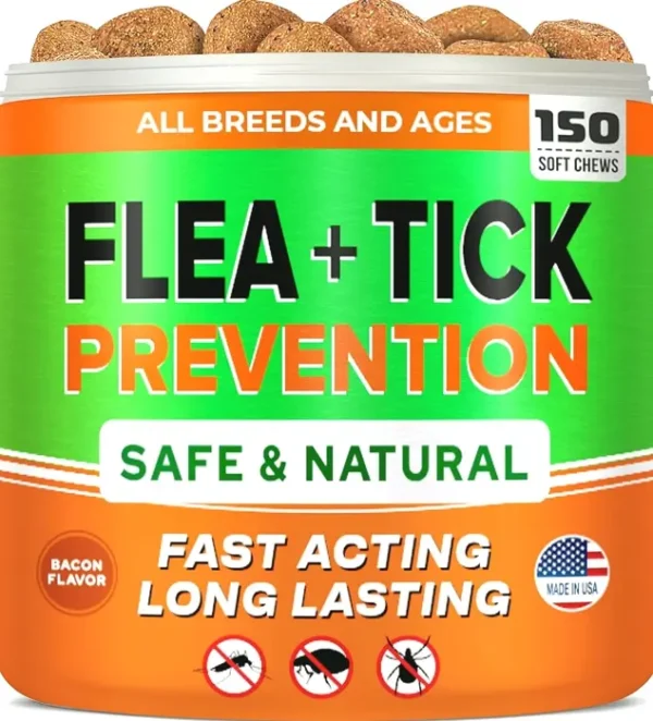 Natural Flea & Tick Tablets for Dogs - Made in