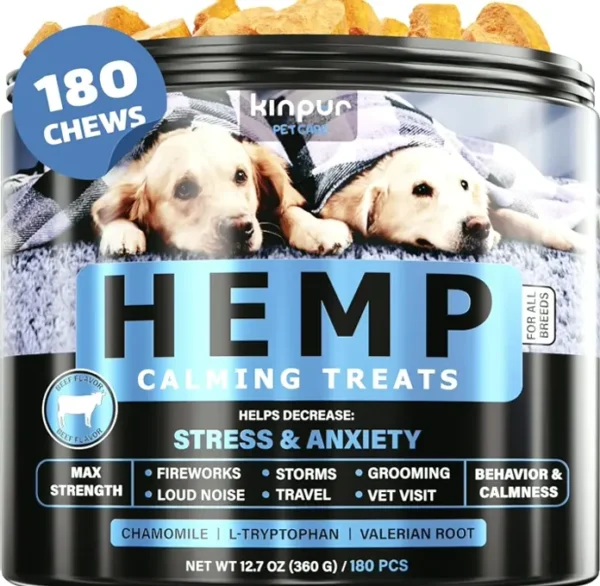 Soothing Treats for Dogs - Including Hemp Oil, Valerian, Vit B - Stress Relief