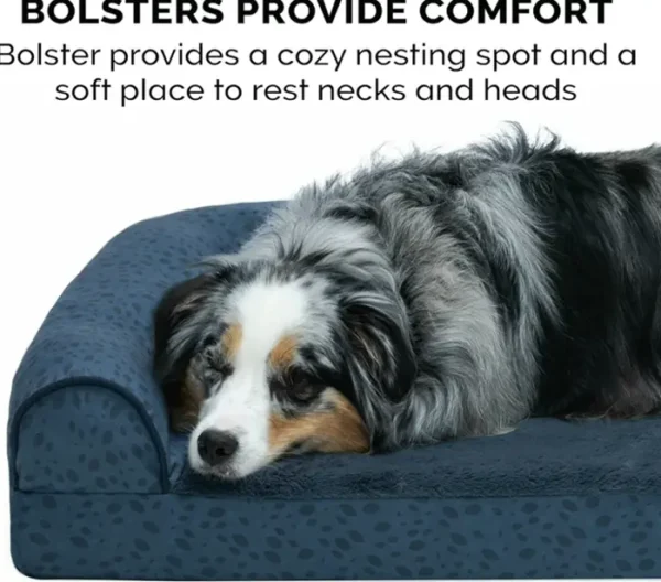 Dog Bed with Bolsters with Removable Cover and Bolsters