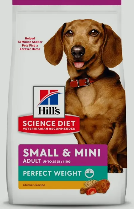 Hill's Nutrition Dry Dog Meal, Ideal Weight, Mini Breeds, Poultry, 4 lb. Pack