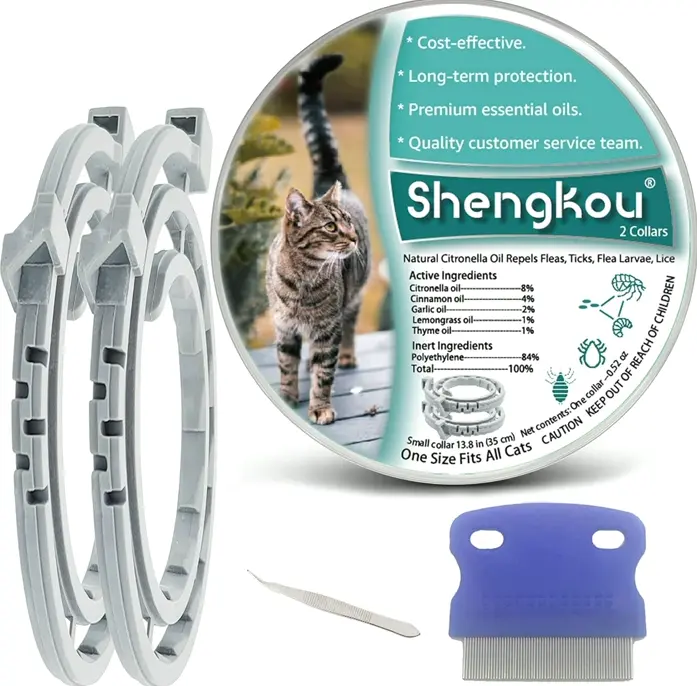 Flea & Tick Collar - Year Safety, High-Quality Plant Oils, Waterproof